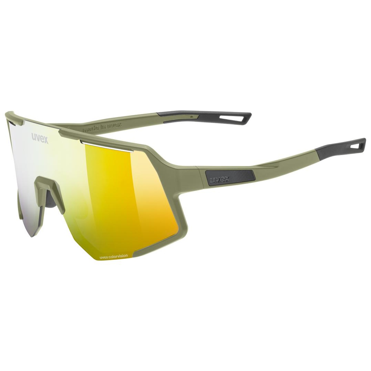 uvex Sequenze CV Fahrrad / Sport Brille matt olive grün/mirror gelb 2027