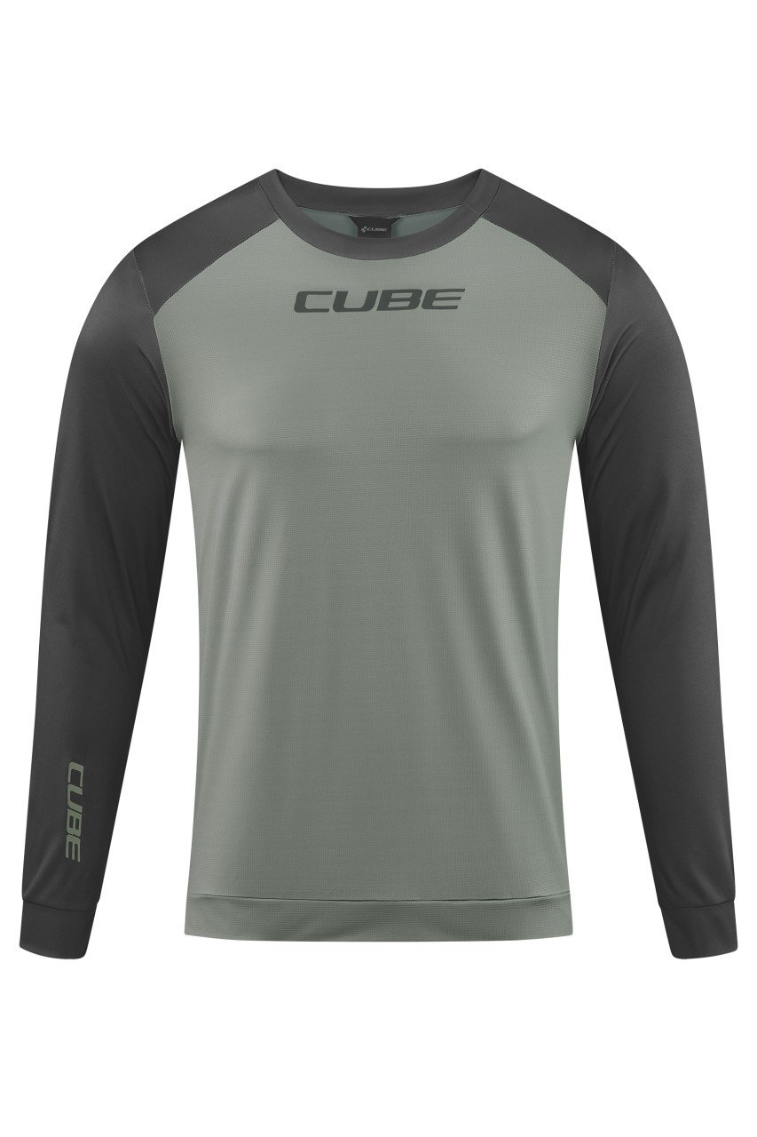 Cube ATX Fahrrad Trikot lang olive grün/grau 2027