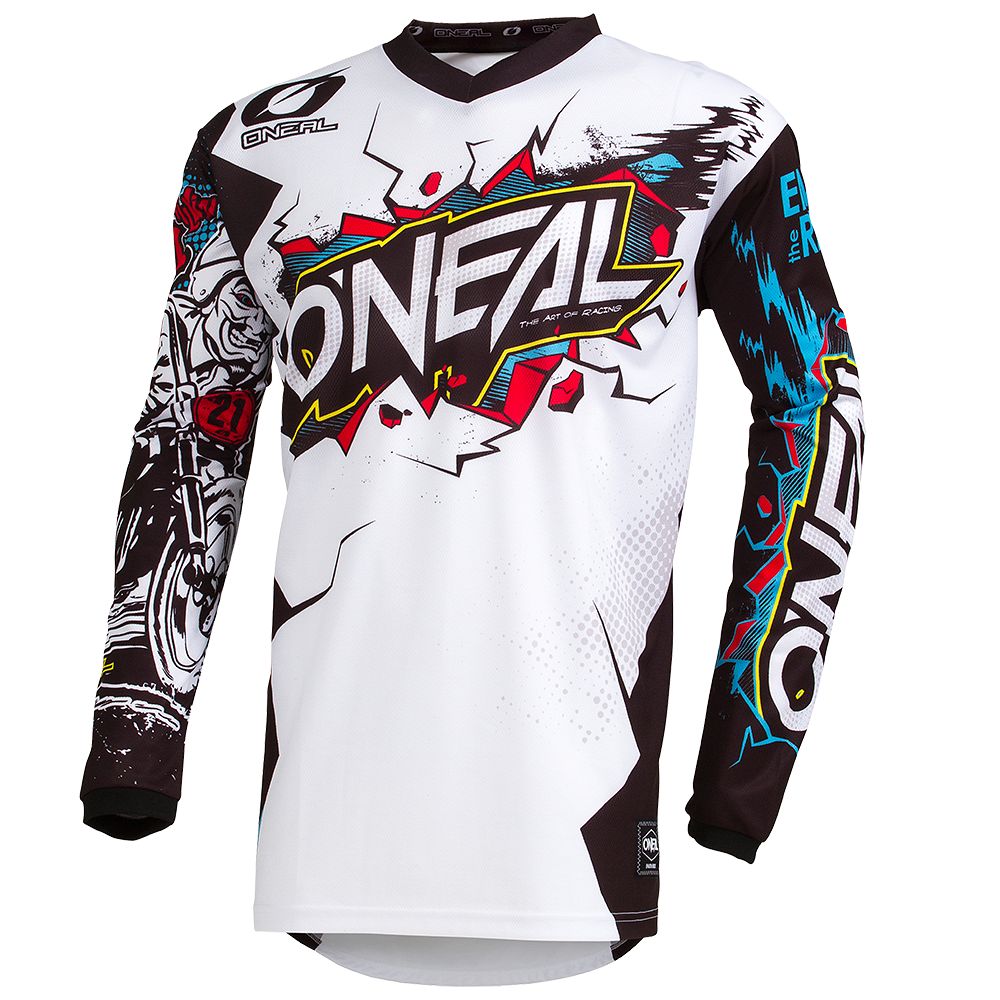 O'neal Element Villain FR Youth Kinder Jersey Trikot lang weiß/schwarz 2027 Oneal