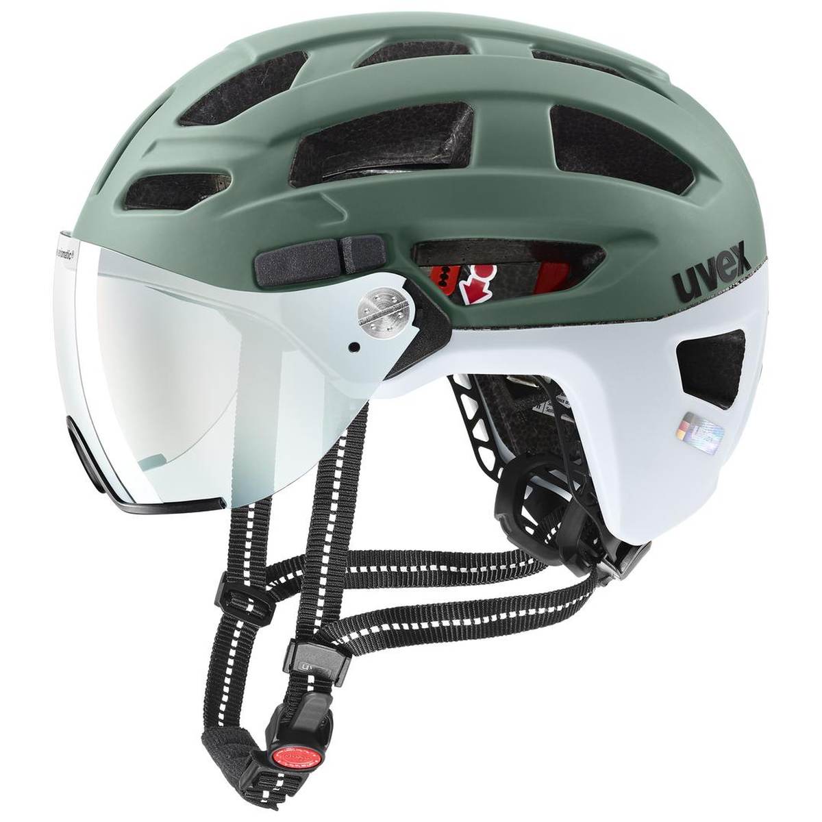 Uvex Finale Visor V City Trekking Fahrrad Helm matt grün 2026