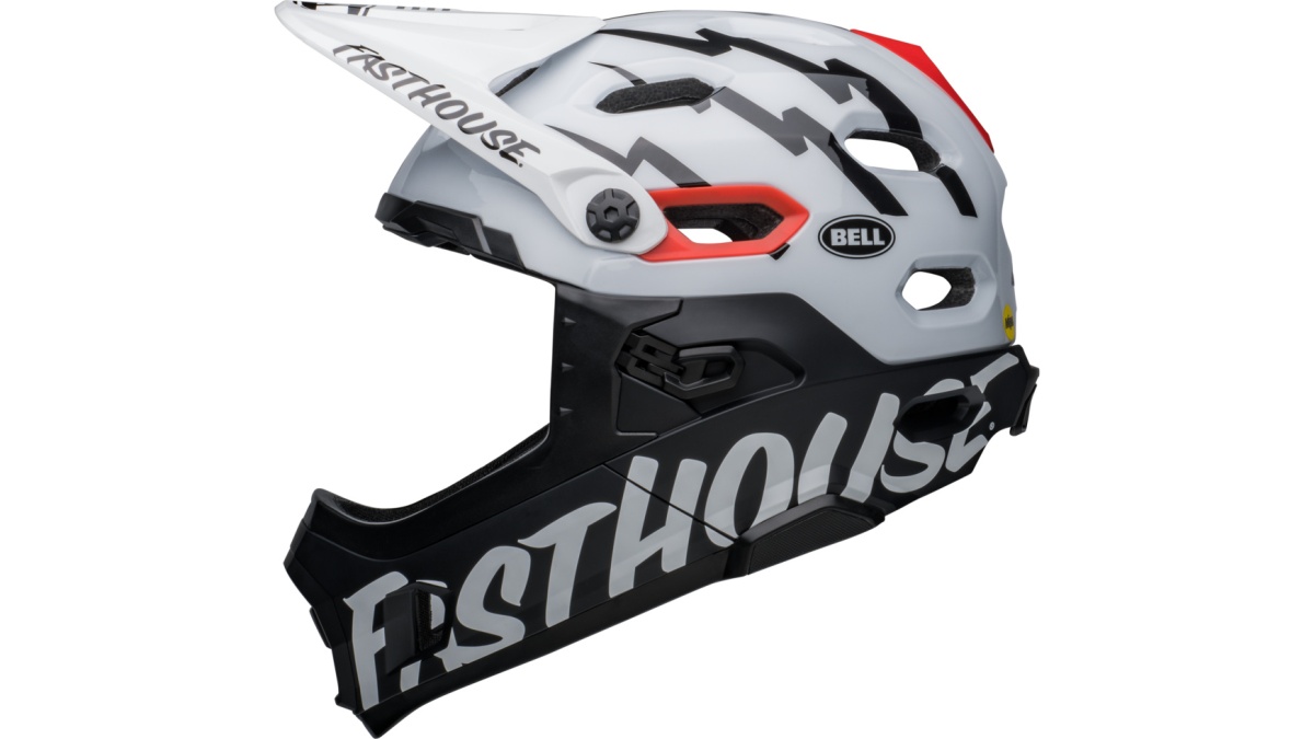 Bell Super DH Spherical Fahrrad Helm Fasthouse matt schwarz/weiß 2025