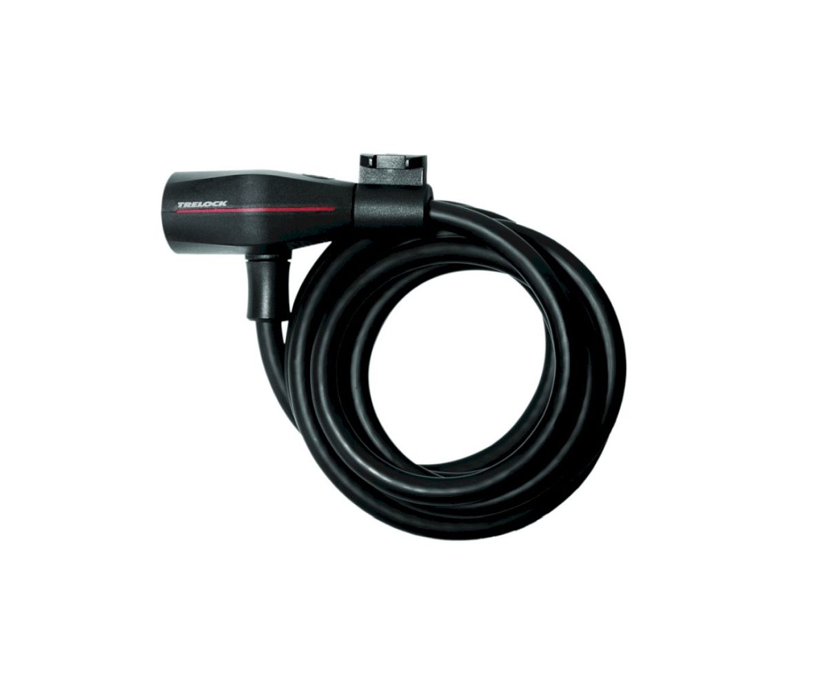 TRELOCK Spiralkabelschloss SK 108 schwarz / Länge: 1800 mm / Durchmesser: 8 mm