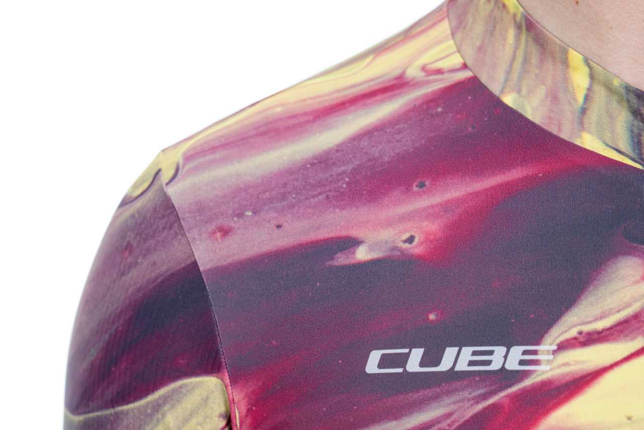 Cube Blackline Art Fahrrad Trikot kurz gelb/lila 2023