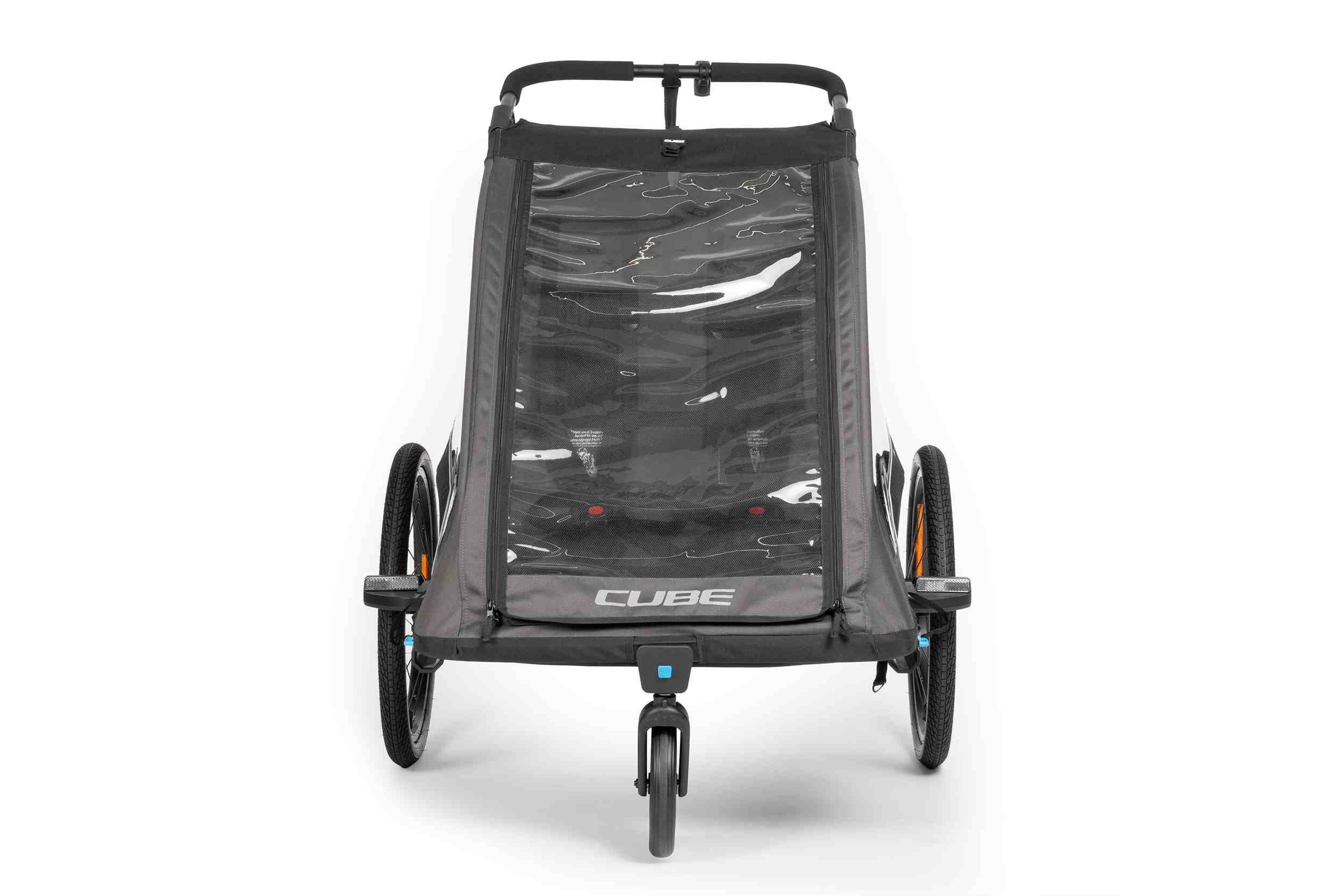 Cube Double Pure Kinder Fahrradanhänger schwarz/grau