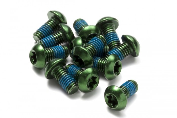 Reverse Bremsscheiben Befestigungs- Schrauben-Set 12 Stück M5x10mm grün 