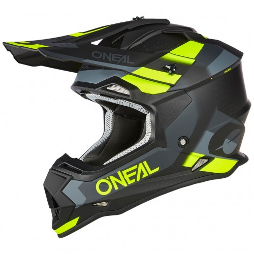 O'Neal 2 Series Spyde Motocross Enduro MTB Helm schwarz/grau/gelb 2024 Oneal 