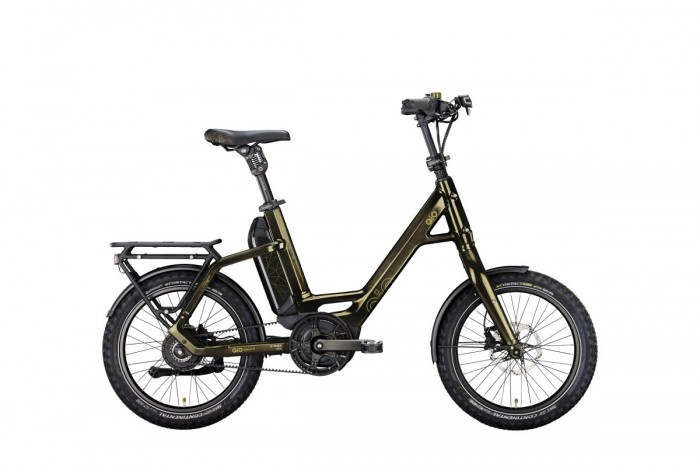 QIO Eins P-E Fine Line LTD Enviolo 20'' Pedelec E-Bike Compact Fahrrad schwarz/goldfarben 2024 
