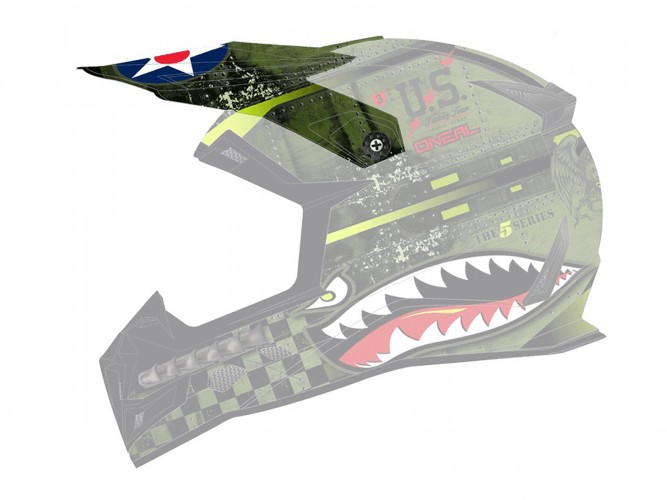 O'neal Visor 5 Series Warhawk Helm Visier grün Oneal 