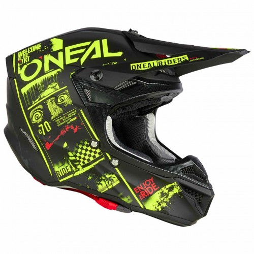 O'Neal 5 Series Polyacrylite Attack Motocross Enduro MTB Helm schwarz/gelb 2023 Oneal 