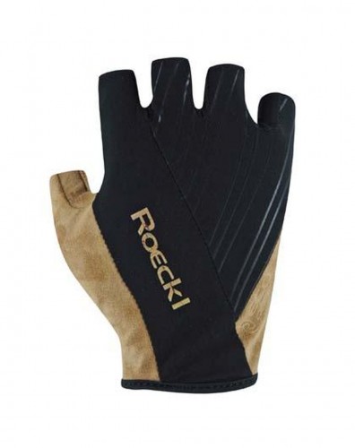 Roeckl Isone Fahrrad Handschuhe kurz schwarz/beige 2024 