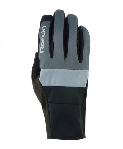 Roeckl Rainau Winter Fahrrad Handschuhe lang grau/schwarz 2023 