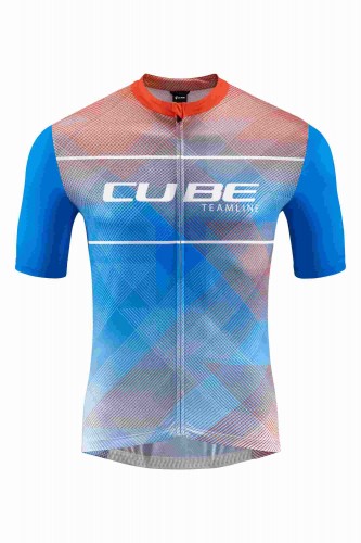Cube Teamline Cmpt Fahrrad Trikot kurz blau/rot 2024 