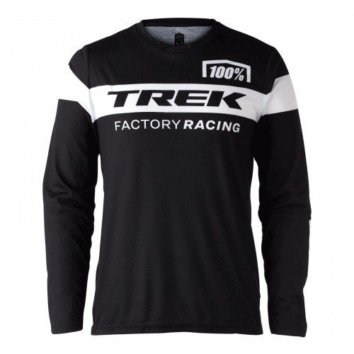 100% Trek Factory Racing Airmatic Fahrrad T-Shirt / Trikot lang schwarz/weiß 2024 M (46/48)