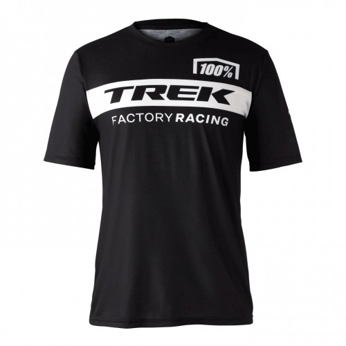 100% Trek Factory Racing Fahrrad T-Shirt / Trikot kurz schwarz/weiß 2024 