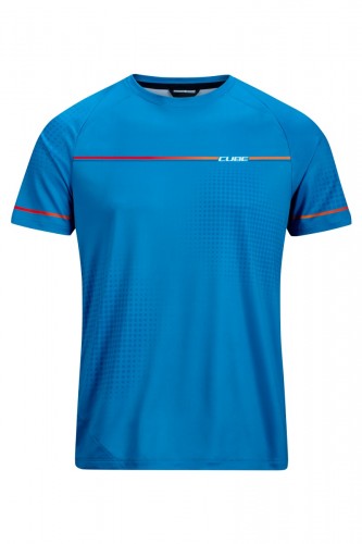 Cube Tech Teamline Fahrrad Trikot kurz blau 2026 