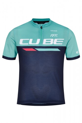 Cube Junior Teamline Kinder Fahrrad Trikot kurz blau/grün 2022 