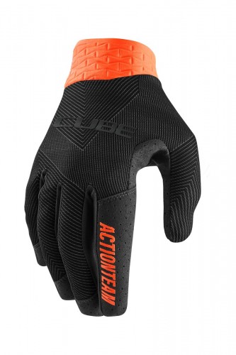 Cube Performance X Actionteam Fahrrad Handschuhe lang schwarz/orange 2024 