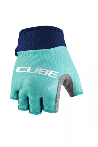 Cube Performance Junior Fahrrad Handschuhe kurz blau/grün 2024 