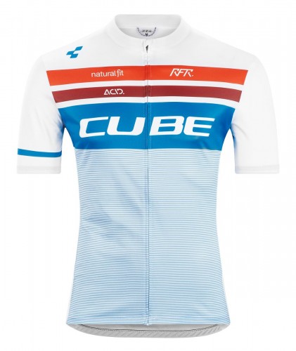 Cube Teamline Competition Fahrrad Trikot kurz weiß/blau 2020 