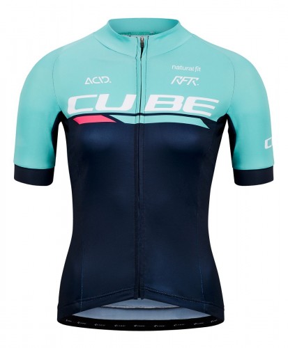 Cube Teamline Damen Fahrrad Trikot kurz blau/mint 2020 