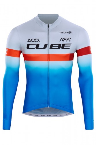 Cube Teamline Fahrrad Trikot lang blau/rot/grau 2022 