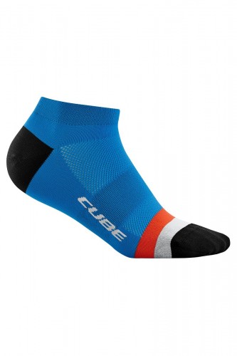 Cube Low Cut Teamline Fahrrad Socken blau/rot/grau 2022 
