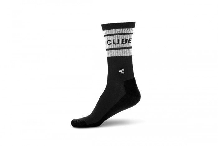 Cube After Race High Cut Fahrrad Socken schwarz/weiß 2024 