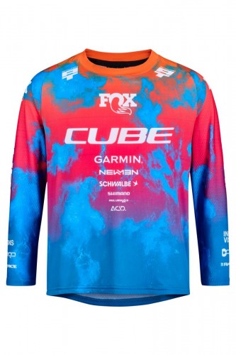 Cube Rookie X Actionteam Kinder Fahrrad Trikot lang blau/pink 2026 XL (146/152)