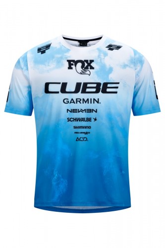 Cube X Actionteam Fahrrad Trikot kurz blau/weiß 2026 