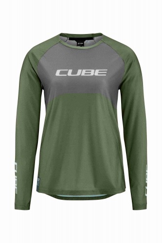 Cube Vertex TM Damen Fahrrad Trikot kurz olive grün/grau 2026 M (38)
