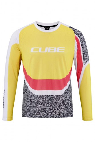 Cube Vertex Fahrrad Trikot lang gelb/grau 2026 