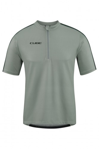 Cube ATX Cmpt Half Zip Fahrrad Trikot kurz grau 2024 