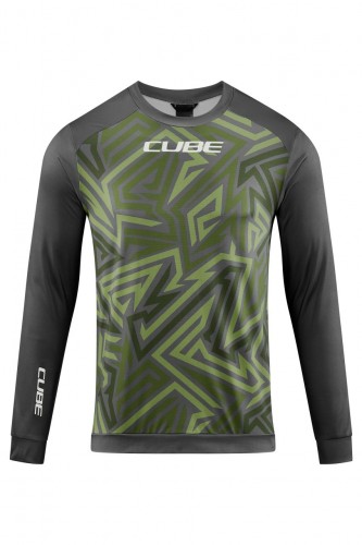 Cube ATX TM Fahrrad Trikot lang olive grün/grau 2026 L (50/52)