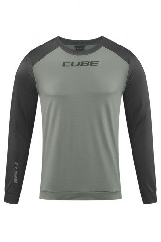 Cube ATX Fahrrad Trikot lang olive grün/grau 2024 