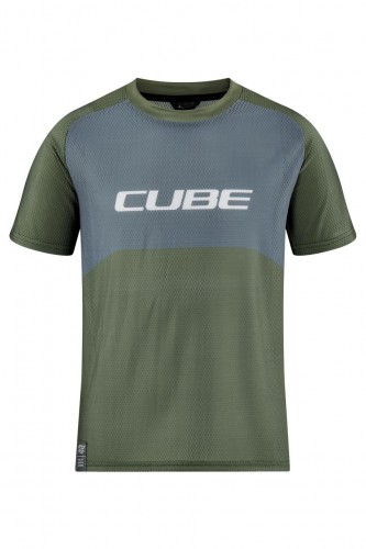 Cube Vertex Rookie TM Fahrrad Trikot kurz olive grün/grau 2027 