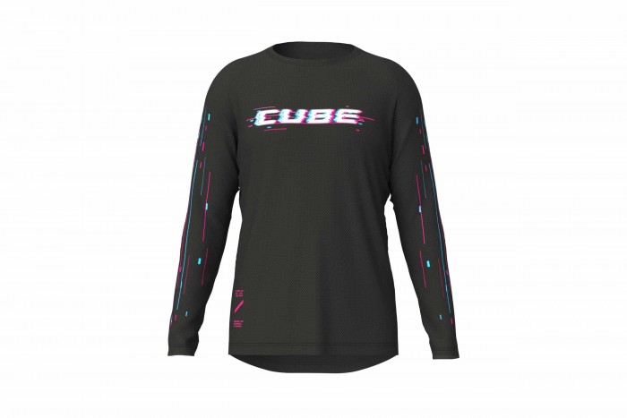 Cube Glitch Fahrrad Trikot lang schwarz 2025 