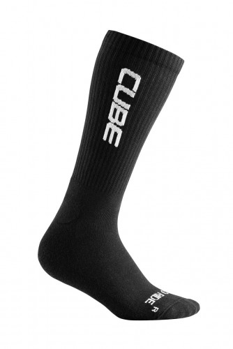Cube After Race Logo High Cut Fahrrad Socken schwarz/weiß 2024 44-47