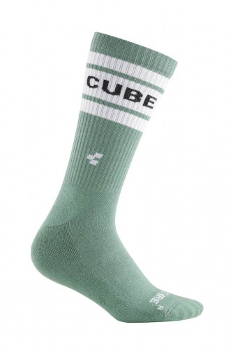 Cube After Race High Cut Fahrrad Socken grün 2024 36-39