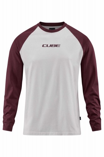 Cube Organic Freizeit Longsleeve / Pullover beige/rot 2026 