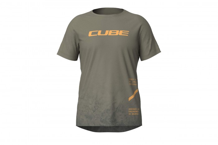 Cube TM Fahrrad Trikot kurz olive grün 2025 