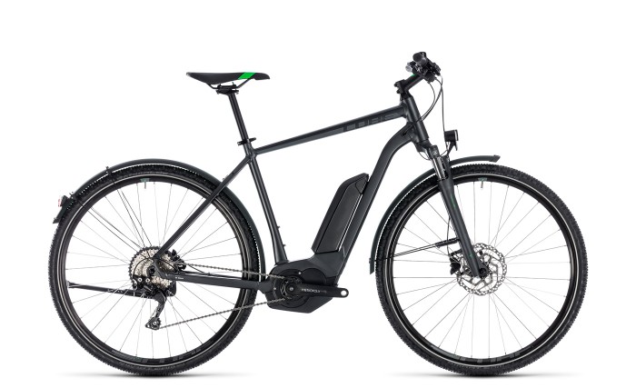 Cube Cross Hybrid Pro Allroad 400 Herren Trekking Pedelec E-Bike Fahrrad grau/grün 2018 
