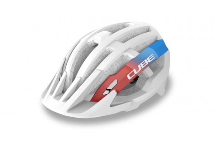 Cube Offpath Teamline MTB Fahrrad Helm weiß/blau/rot 2024 