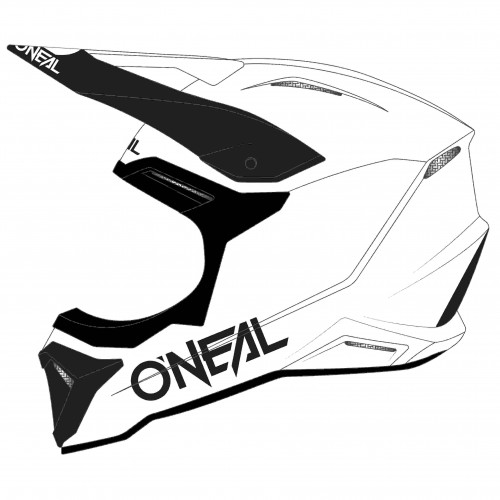 O'Neal 1 Series Solid Motocross Enduro MTB Helm weiß/schwarz 2024 Oneal 