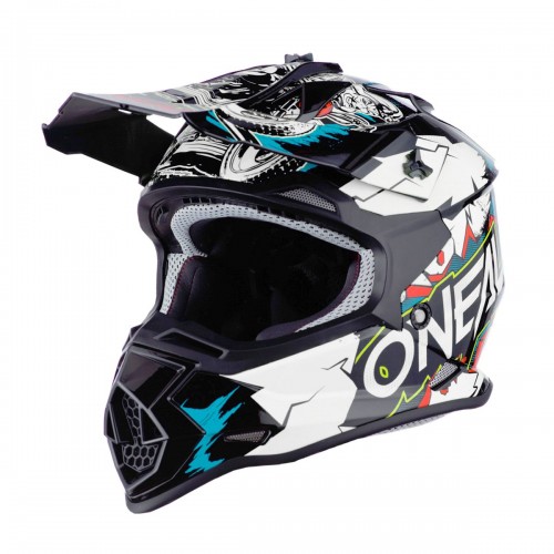 O'neal 2 Series Villain Youth Kinder Motocross Enduro MTB Helm schwarz/weiß 2023 Oneal 