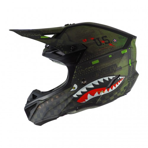 O'Neal 5 Series Polyacrylite Warhawk Motocross Enduro MTB Helm matt schwarz/grün 2023 Oneal 