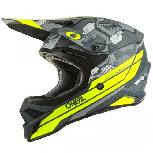 O'Neal 3 Series Camo Motocross Enduro MTB Helm matt grau/gelb 2022 Oneal 
