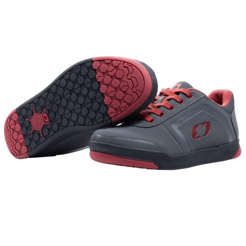 O'Neal Pinned Flat Dirt MTB Fahrrad Schuhe grau/rot 2026 Oneal 
