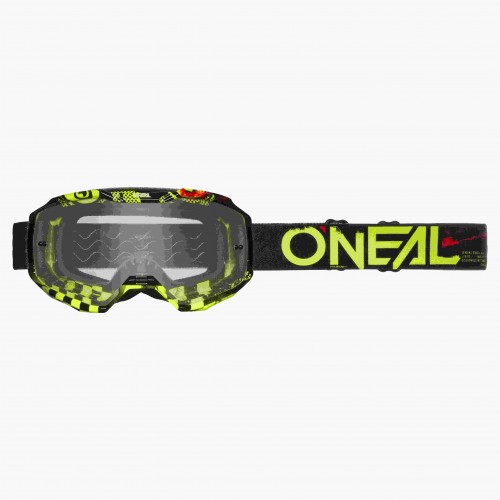O'Neal B10 Attack Goggle MX DH Brille schwarz/gelb/klar Oneal 