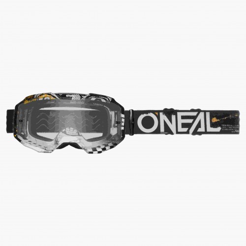 O'Neal B10 Attack Goggle MX DH Brille schwarz/weiß/klar Oneal 
