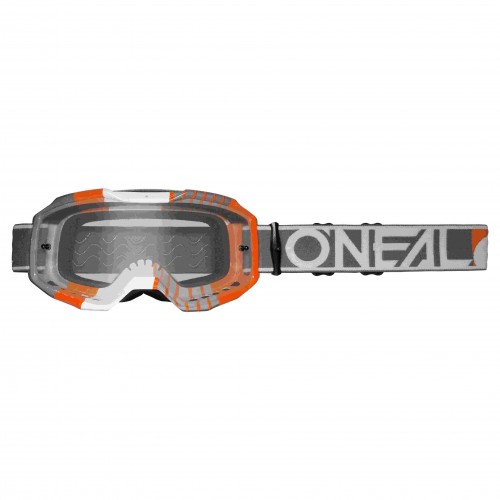 O'Neal B10 Duplex Goggle MX DH Brille grau/weiß/orange/klar Oneal 
